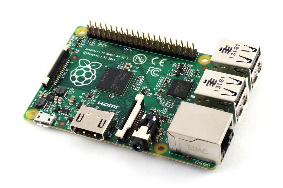 Raspberry Pi 1 Model B+ (2014) Improved GPIO (40-pin), 4 USB, better power, microSD
