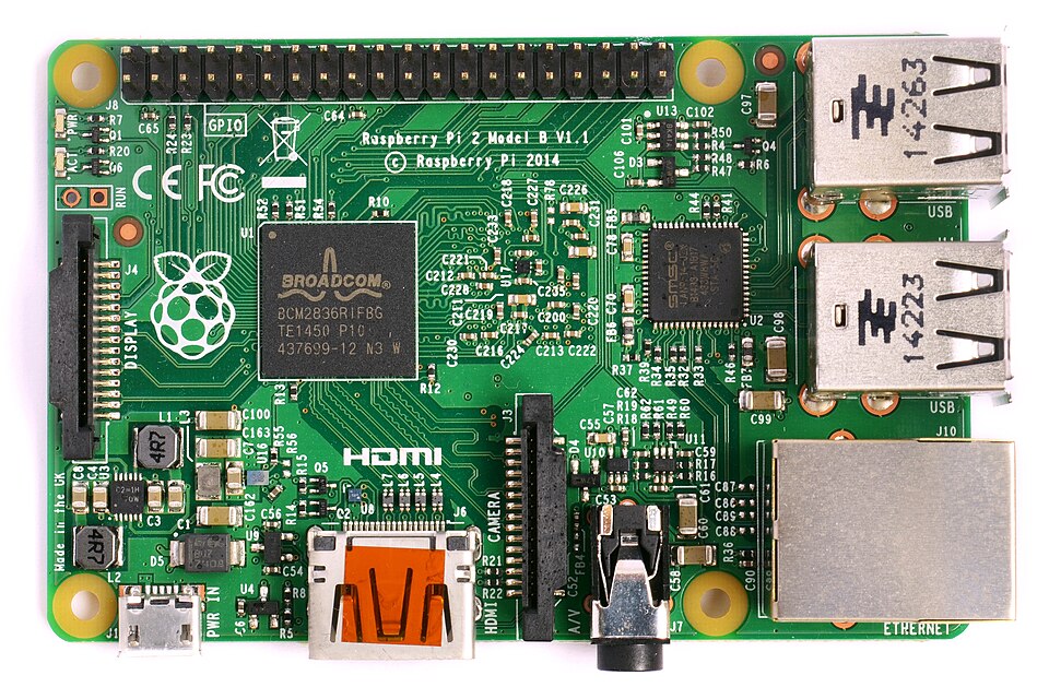 Raspberry Pi 2 Model B 900 MHz quad-core, 1 GB RAM, better performance