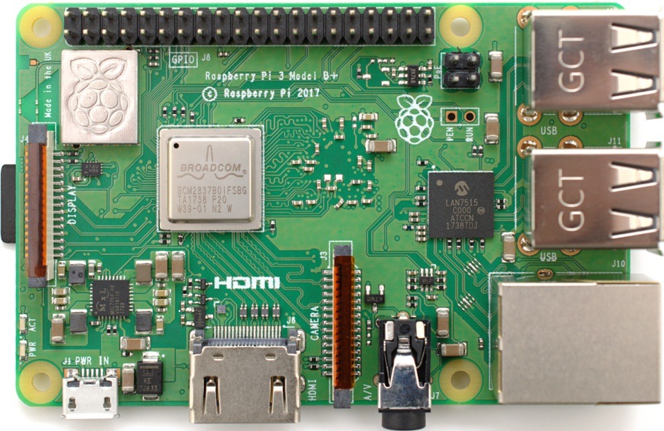 Raspberry Pi 3 B+ Faster CPU, better WiFi, PoE support, 1 GB RAM (2018)