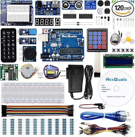 REXQualis Super Starter Kit Based on Arduino UNO R3 with Tutorial and Controller Board Compatible with Arduino IDE