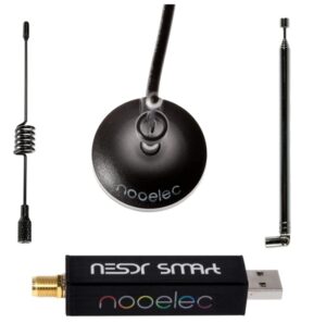 Nooelec RTL-SDR v5 Bundle - NESDR Smart HF/VHF/UHF (100kHz-1.75GHz) Software Defined Radio. Premium RTLSDR w/ 0.5PPM TCXO, SMA Input, Aluminum Enclosure & 3 Antennas. RTL2832U & R820T2-Based Radio