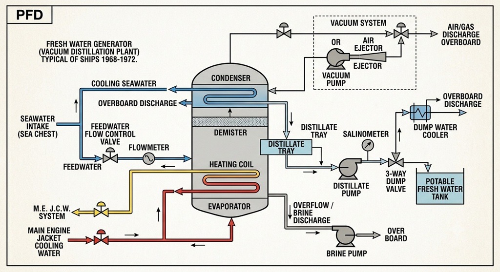 Flow Diagram of a Typical 60s/70s shipborne FWG