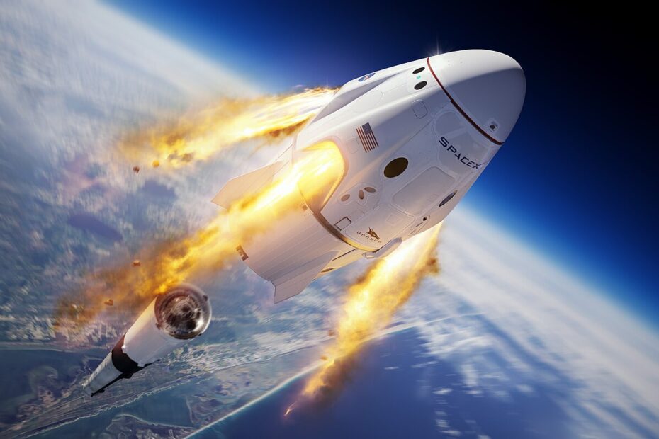 Starlink in South Africa - Illustration of the SpaceX Crew Dragon and Falcon 9 rocket during the company’s uncrewed In-Flight Abort Test for NASA’s Commercial Crew Program. This demonstration test of Crew Dragon’s launch escape capabilities is designed to provide valuable data toward NASA certifying SpaceX’s crew transportation system for carrying astronauts to and from the International Space Station.